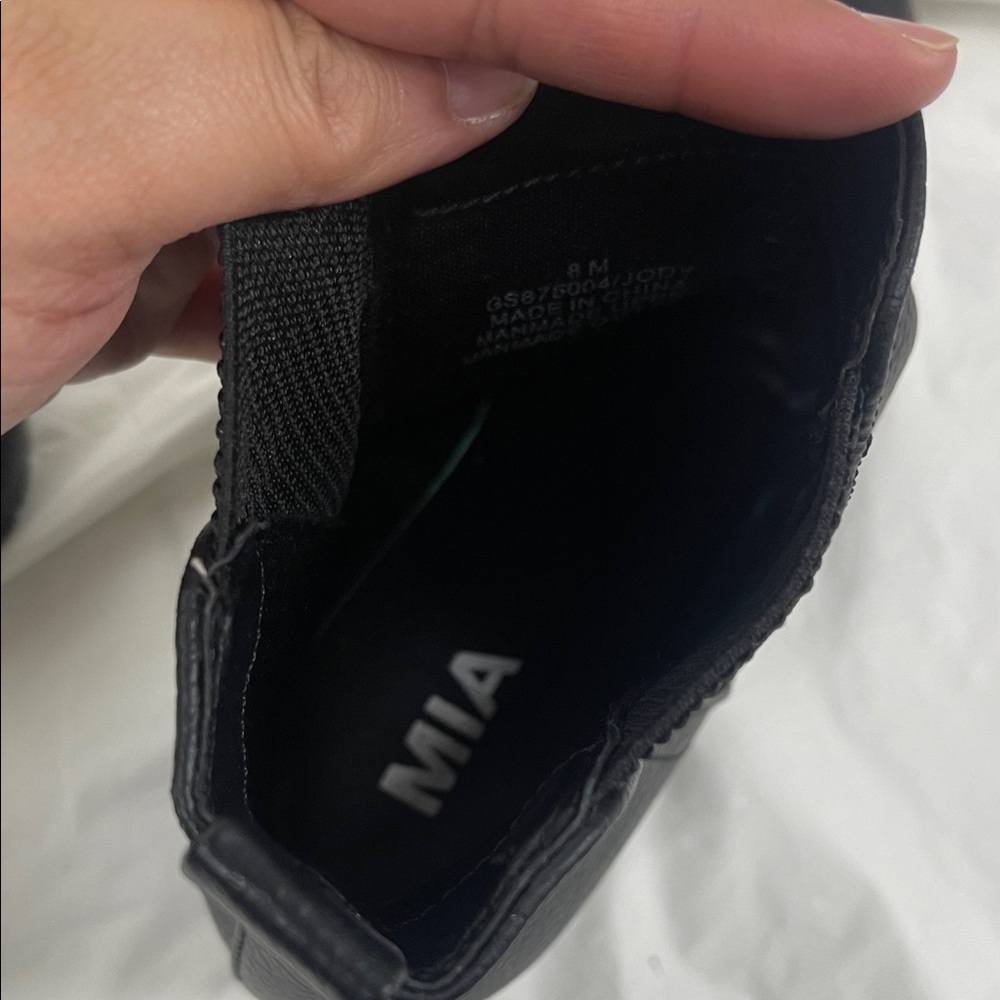 MIA Black Chelsea Lug Heel Ankle Boots - Picture 9 of 14